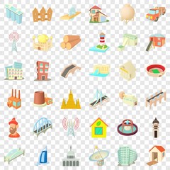 Construction icons set. Cartoon style of 36 construction vector icons for web for any design