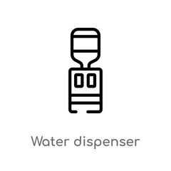 outline water dispenser vector icon. isolated black simple line element illustration from furniture and household concept. editable vector stroke water dispenser icon on white background