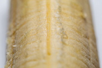 Peeled banana extreme macro background