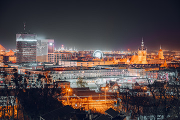 Panorama of Gdansk view from Gradowa Mountain