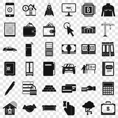 Credit icons set. Simple style of 36 credit vector icons for web for any design