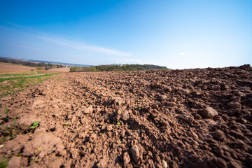 spring plowed fields for agriculture