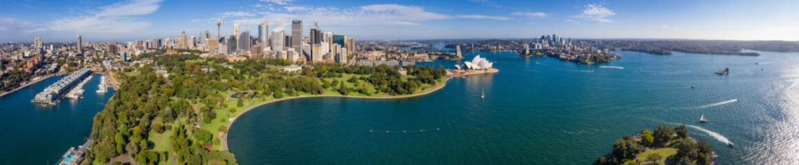 Panoramic view of the beautiful harbour in Sydney, Australia