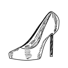 isolated, sketch of shoes, women's shoes