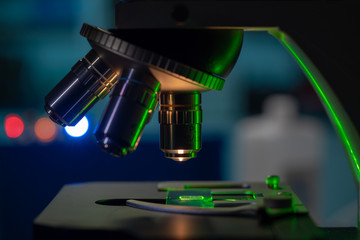 Fototapeta na wymiar Scientific microscope in a nanotechnology laboratory