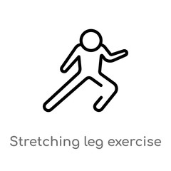 outline stretching leg exercise vector icon. isolated black simple line element illustration from gym and fitness concept. editable vector stroke stretching leg exercise icon on white background