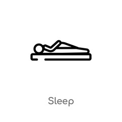 outline sleep vector icon. isolated black simple line element illustration from gym and fitness concept. editable vector stroke sleep icon on white background