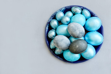 Easter painted eggs and willow branches.