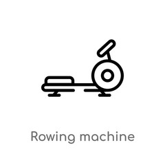 outline rowing machine vector icon. isolated black simple line element illustration from gym and fitness concept. editable vector stroke rowing machine icon on white background