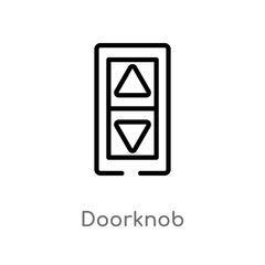 outline doorknob vector icon. isolated black simple line element illustration from hotel concept. editable vector stroke doorknob icon on white background