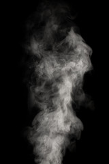 light grey dense vapor on black