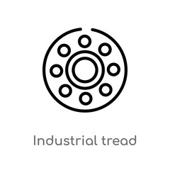 outline industrial tread vector icon. isolated black simple line element illustration from industry concept. editable vector stroke industrial tread icon on white background