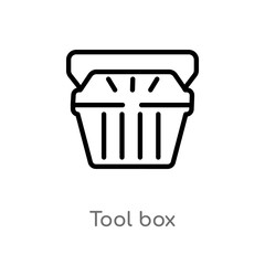 outline tool box vector icon. isolated black simple line element illustration from industry concept. editable vector stroke tool box icon on white background