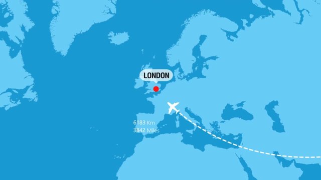 New Delhi to London Flight Travel Route