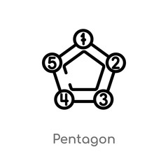 outline pentagon vector icon. isolated black simple line element illustration from infographics concept. editable vector stroke pentagon icon on white background
