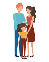 couple of parents with daughter avatar character