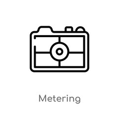 outline metering vector icon. isolated black simple line element illustration from photography concept. editable vector stroke metering icon on white background