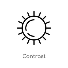 outline contrast vector icon. isolated black simple line element illustration from photography concept. editable vector stroke contrast icon on white background