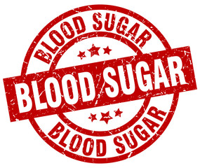 blood sugar round red grunge stamp