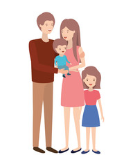 couple of parents with children avatar character