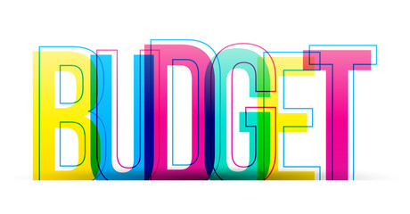 The word Budget. Vector letters isolated on a white background.