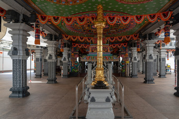Fototapeta na wymiar Interior of Sri Srinivasa Perumal Temple, Singapore
