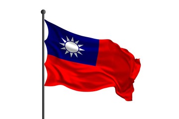 Fototapeta na wymiar Waving flag of Taiwan. 3D rendering