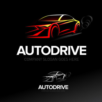 'Autodrive' car logotype - car service and repair, vector set. Car logo. Isolated vector auto theme logo. 