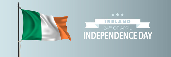 Obraz premium Ireland happy independence day greeting card, banner vector illustration