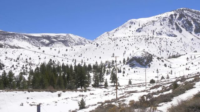 Sierra Nevada with it snowy mountains on a winters day - travel photography