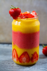 Mango and strawberry smoothie
