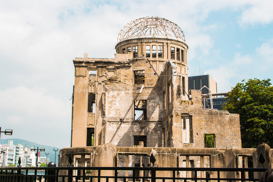 The image of Atomic Bomb Dome (Genbaku dome, Hiroshima peace memorial)