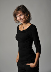 coole frau selbstsicher portrait oberkörper