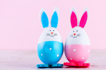 Easter scene with colored eggs