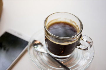 Close up of Black coffee