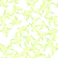 Spring camouflage of various shades of green, white and yellow colors