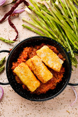 bacalao a la vizcaina, a spanish recipe of codfish