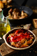 escalivada, typical vegetables dish of Catalonia, Spain