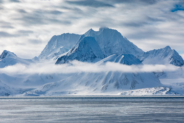 Icy seascapes of Arctic Ocean.