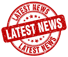 latest news red grunge round vintage rubber stamp