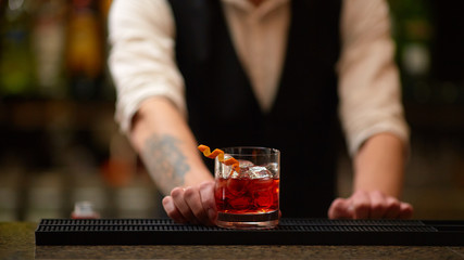 Alcoholic cocktail at the bar