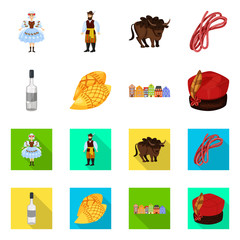 Isolated object of traditional and tour symbol. Collection of traditional and landmarks stock symbol for web.