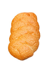 Vertical view on flat shabbat challah