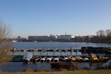 City panorama view of Hamburg, Germany
