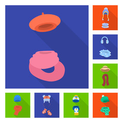 Isolated object of shopping and warm icon. Set of shopping and texture stock vector illustration.