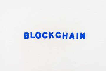 Technology concept blockchain English alphabet arrangement