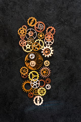 mechanism concept closeup view gear wheel sign icon