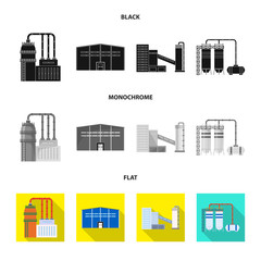 Obraz premium Isolated object of production and structure logo. Set of production and technology stock symbol for web.