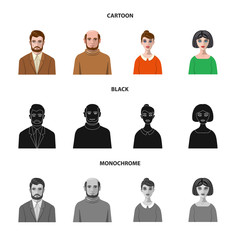 Isolated object of hairstyle and profession  sign. Set of hairstyle and character  stock symbol for web.