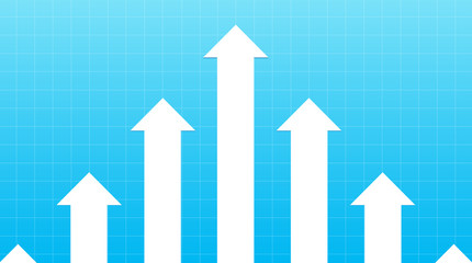 Finanical Arrows going up on a blue background